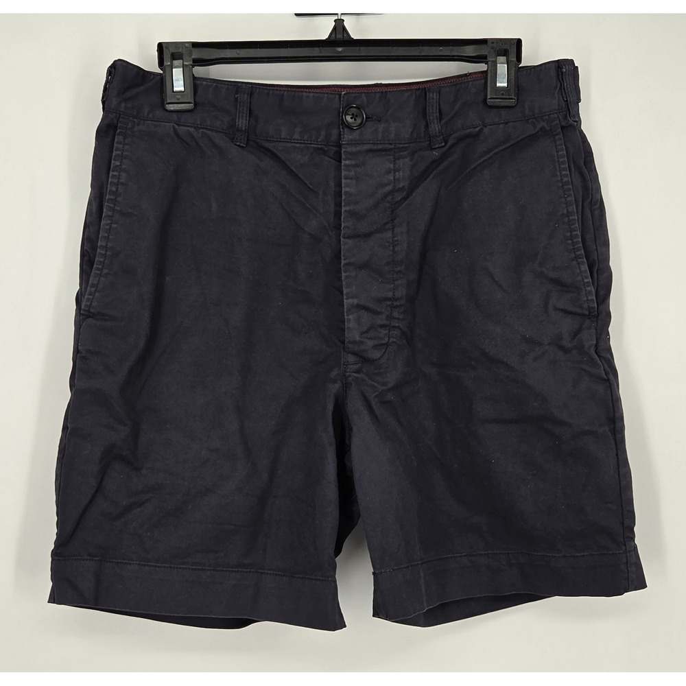 Alex Mill Chino Shorts Mens 30 Navy Blue Button Front Adjustable Above Knee 6.5"
